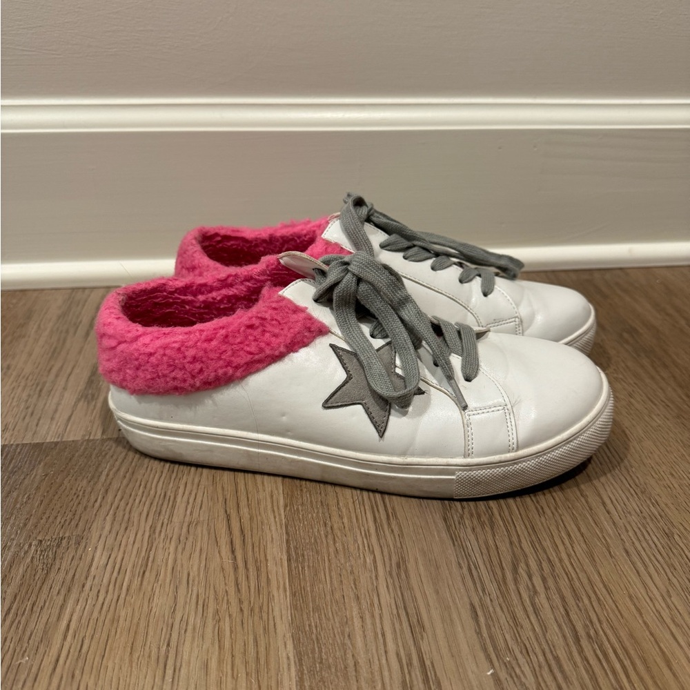 Pink Fur Sneakers